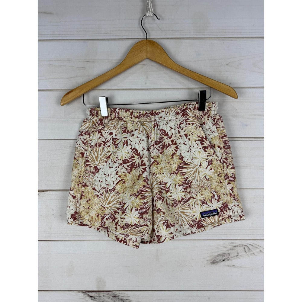Patagonia Shorts Womens XS Brown Floral Tropical Print AOP Pockets